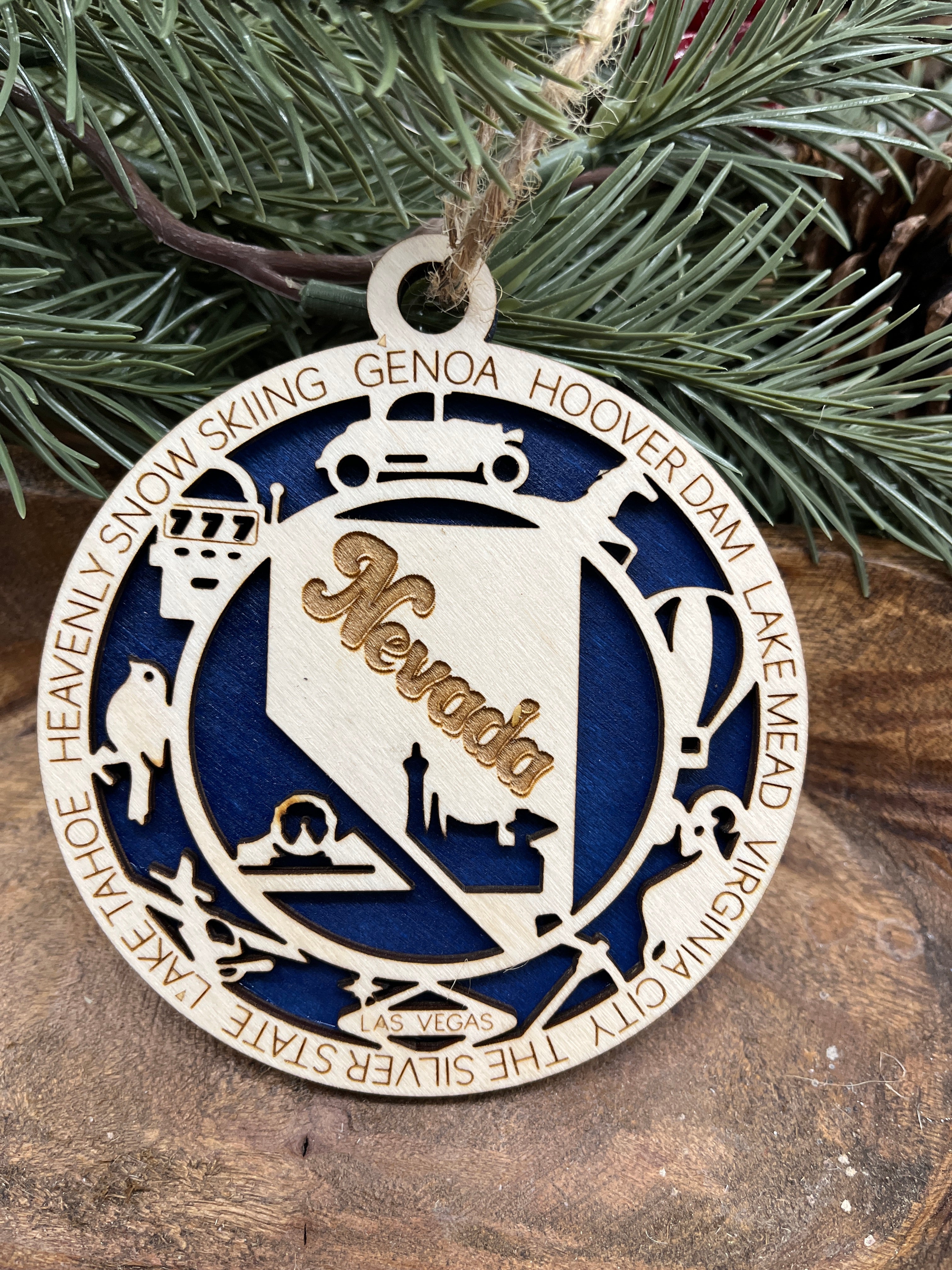 M-N State Wood Ornaments