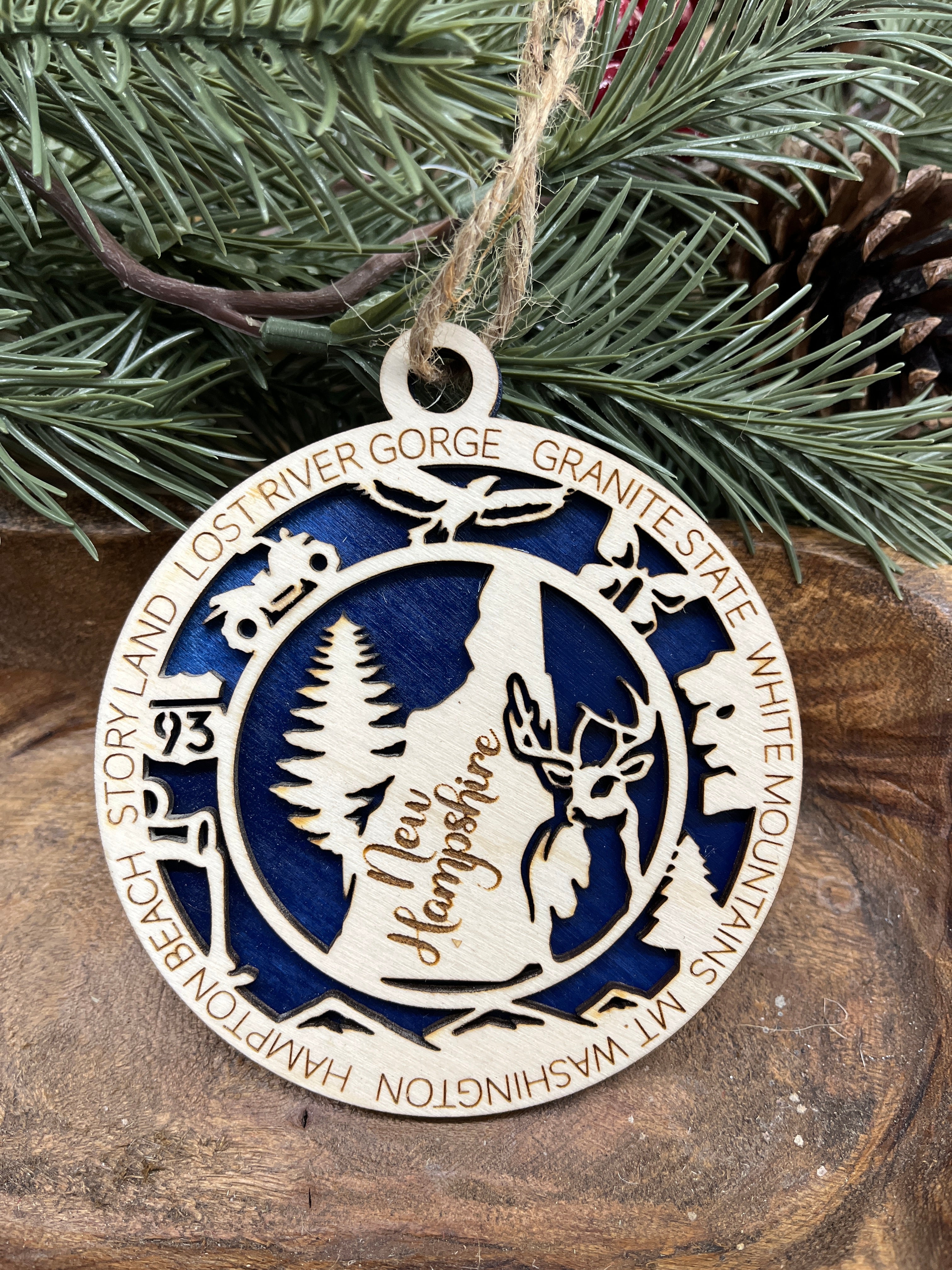 M-N State Wood Ornaments