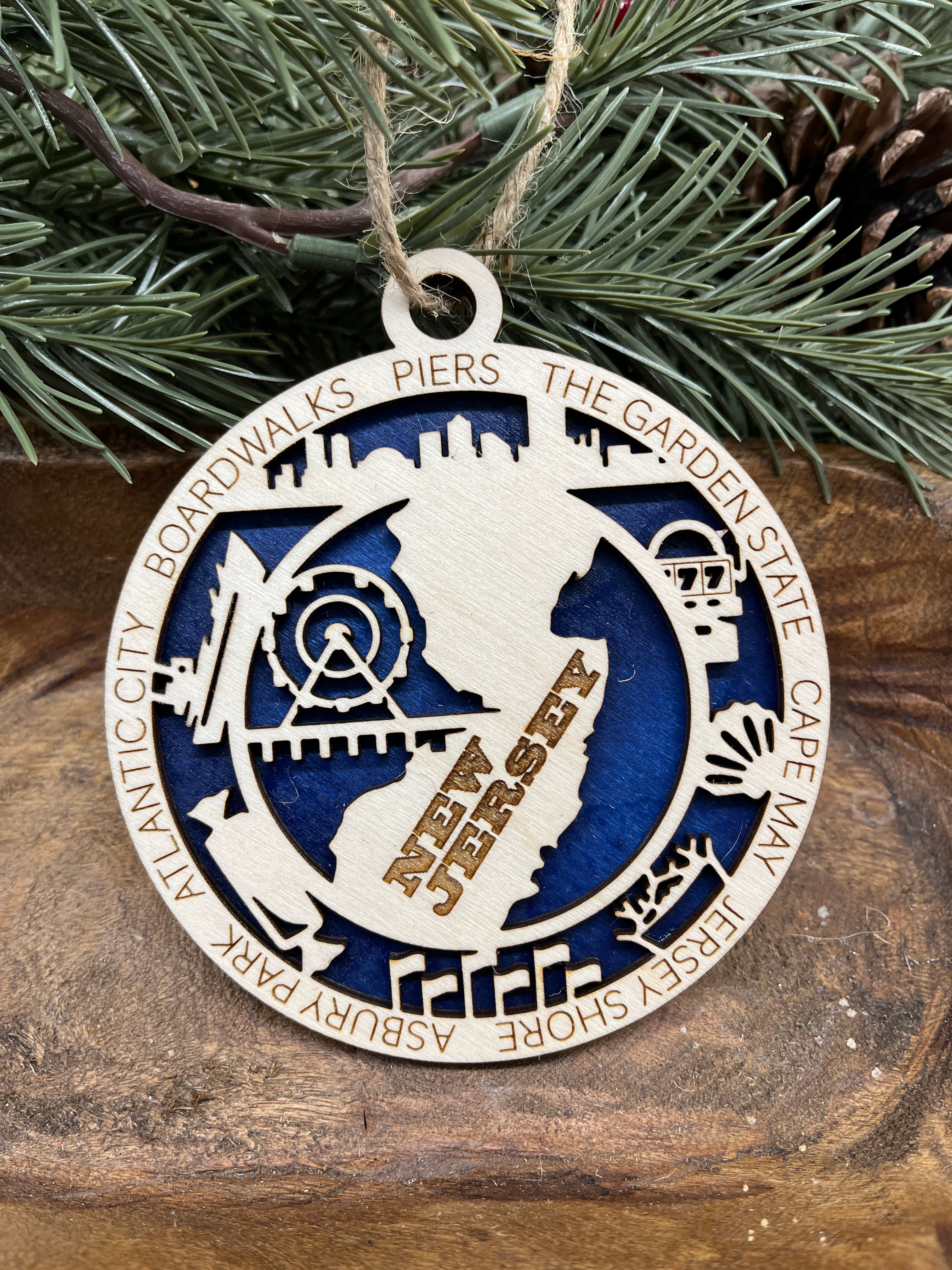 M-N State Wood Ornaments