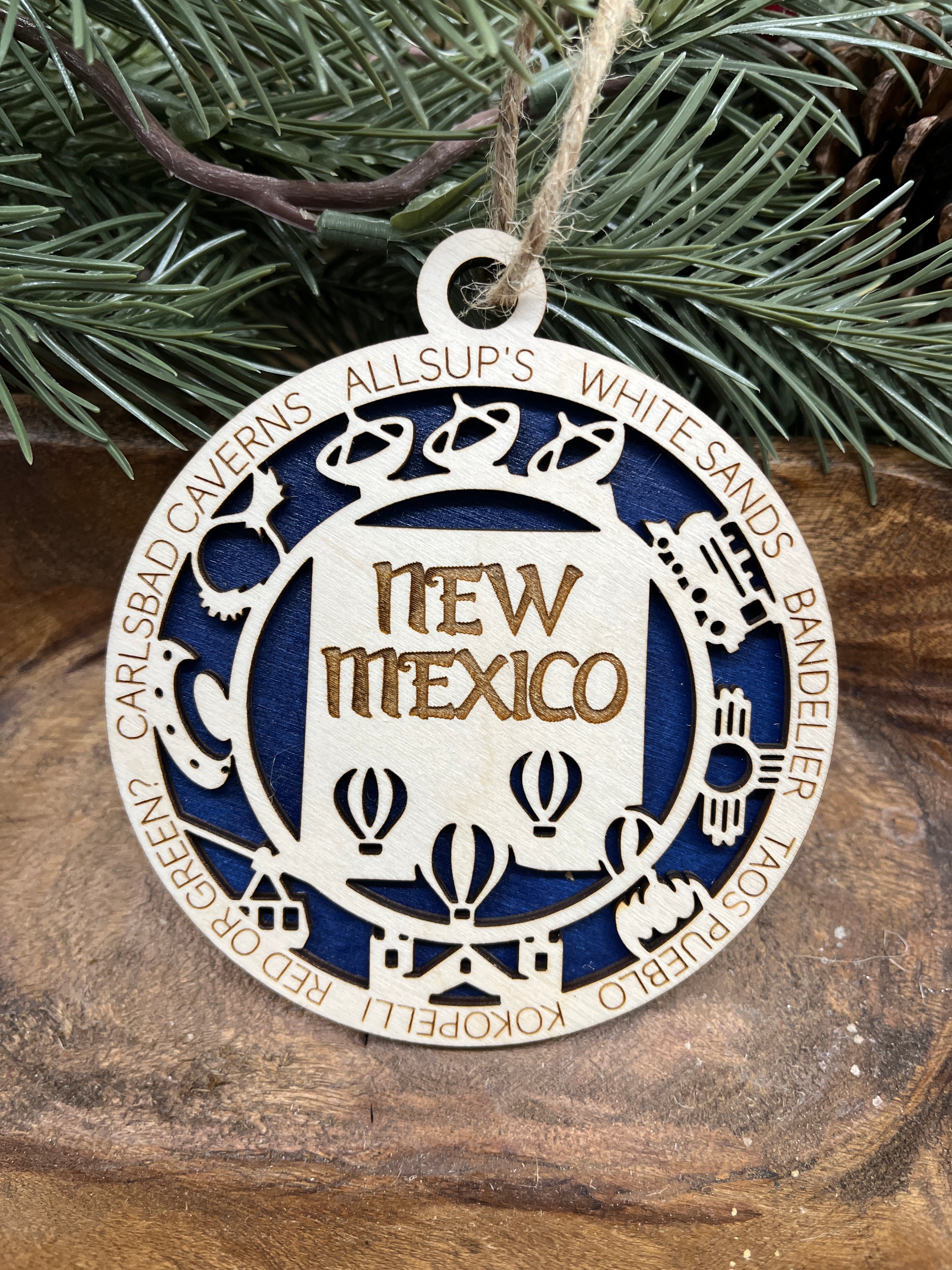 N-S State Wood Ornaments
