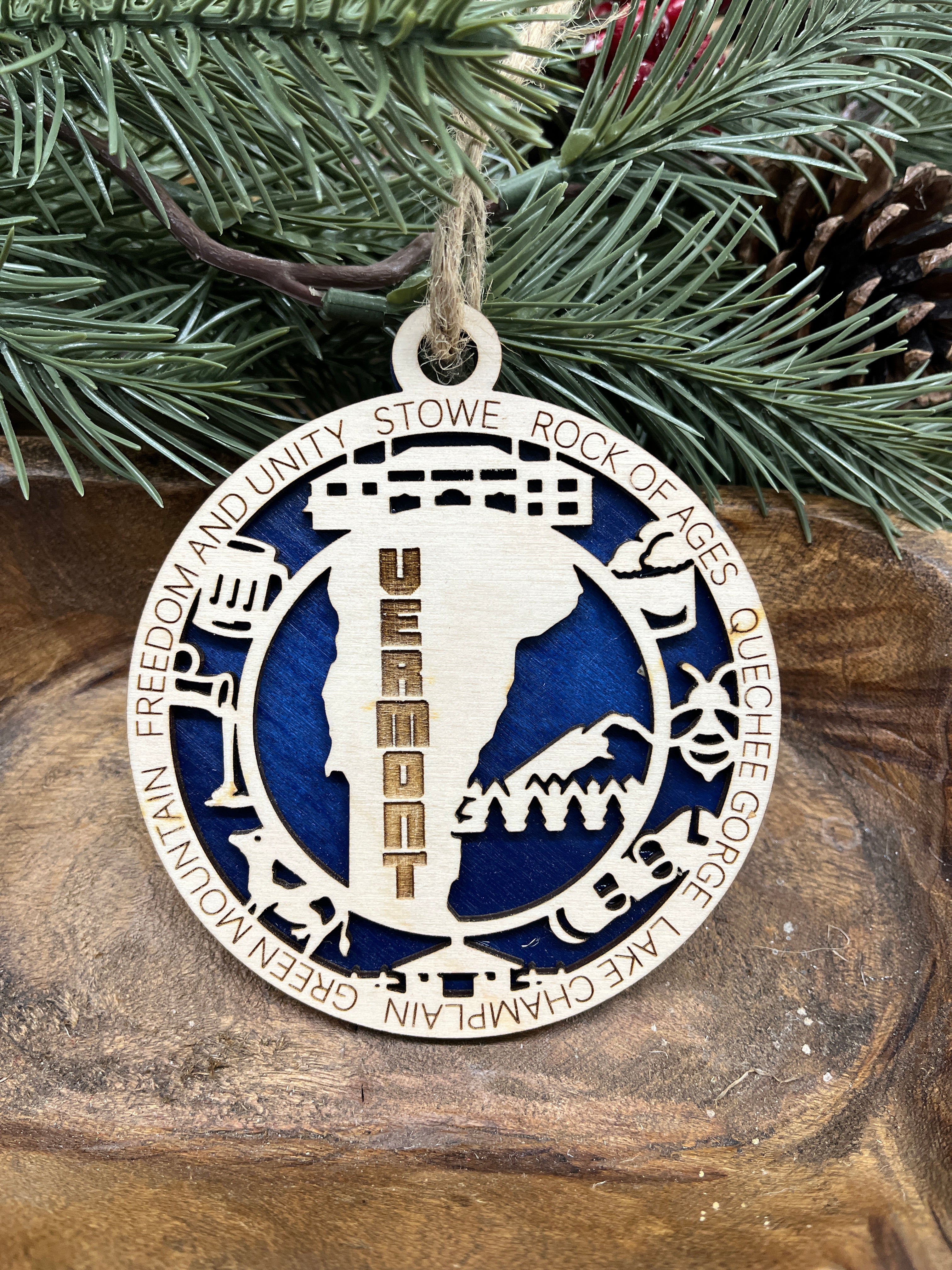 T-W State Wood Ornaments