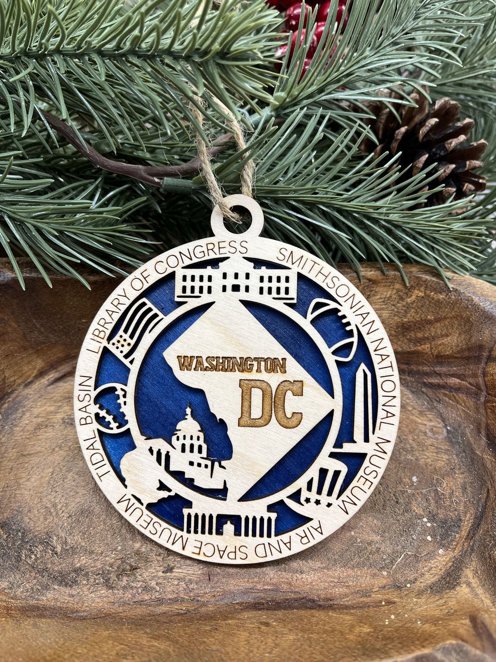 T-W State Wood Ornaments