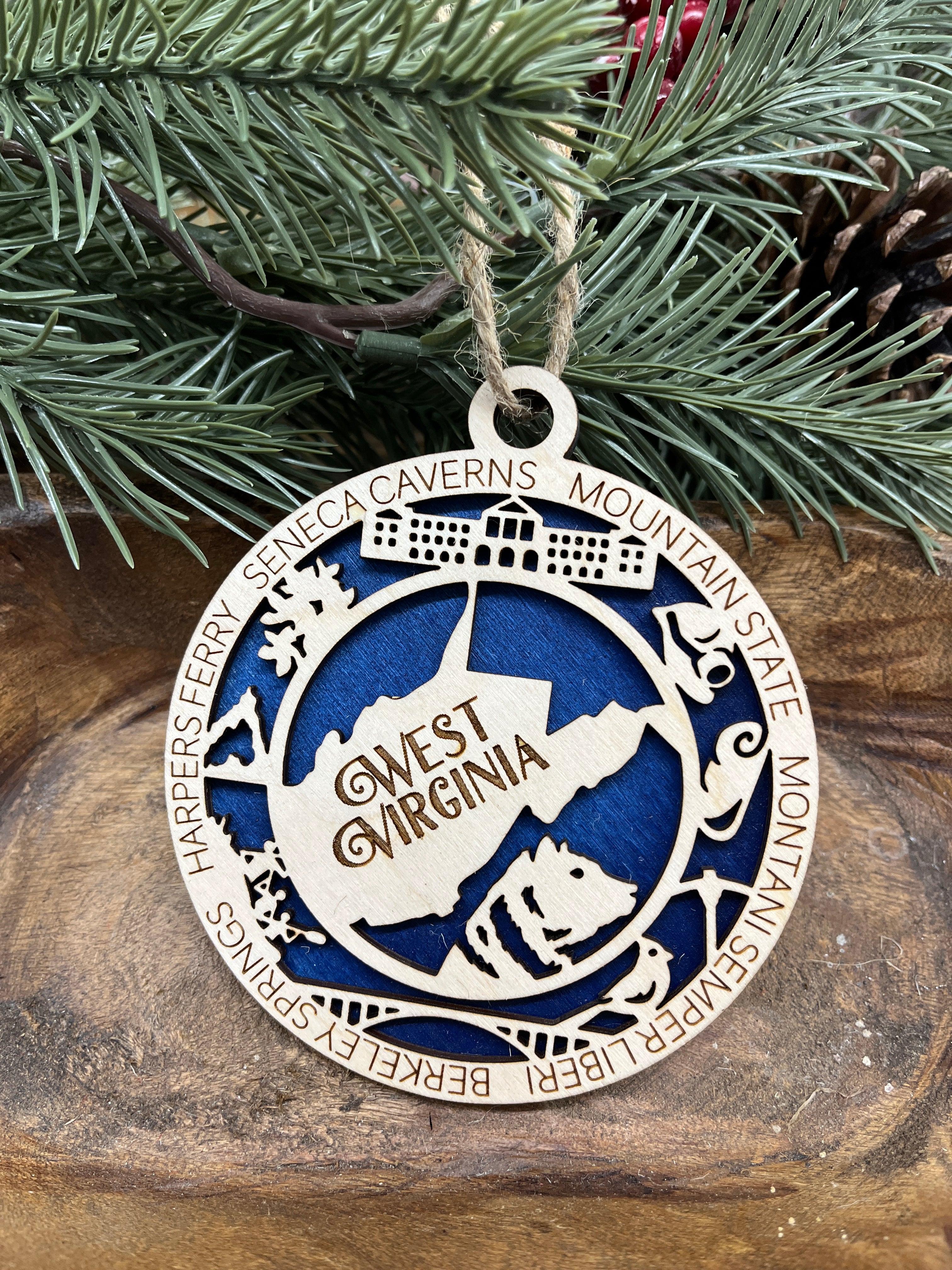 T-W State Wood Ornaments