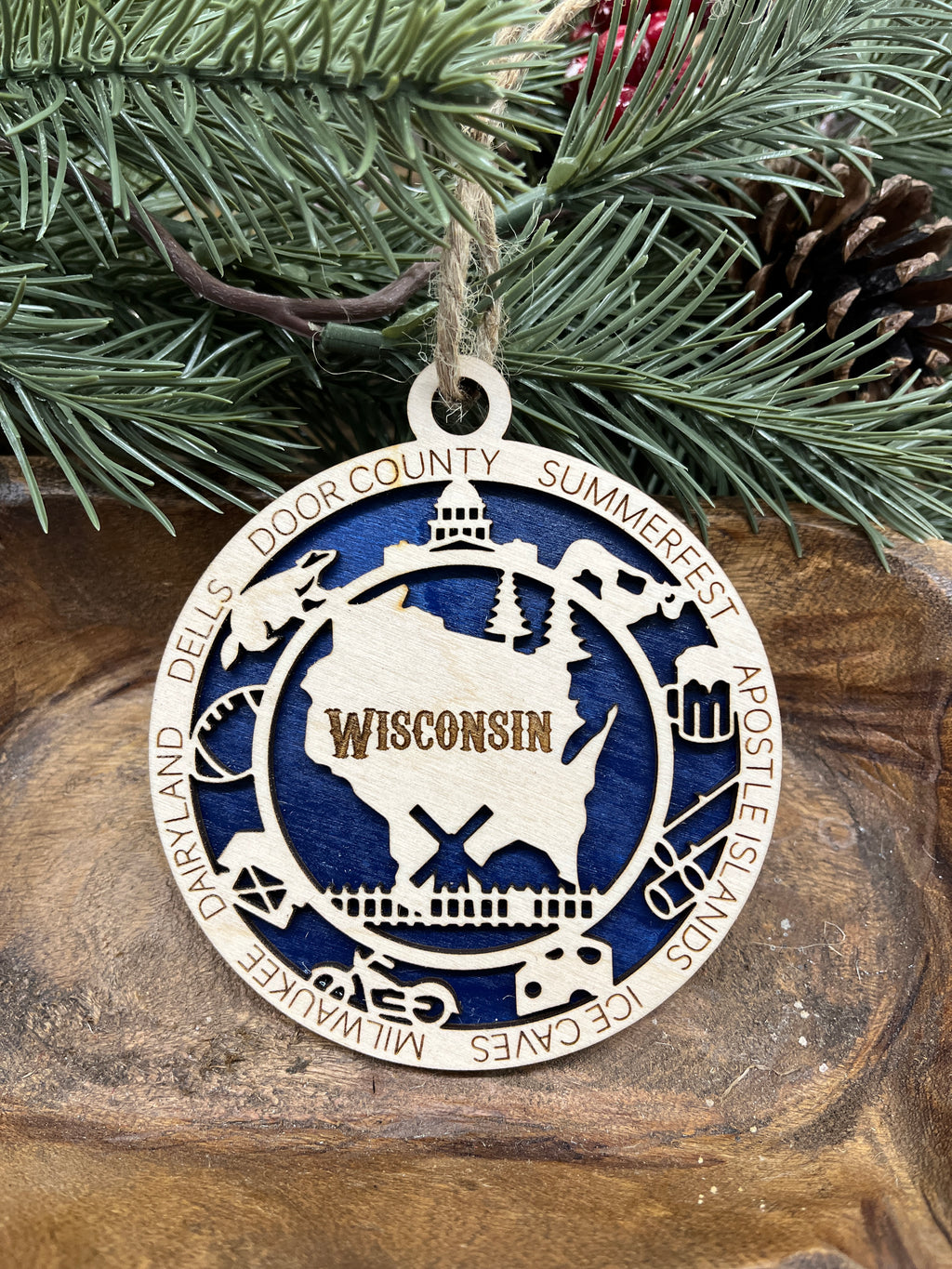 T-W State Wood Ornaments