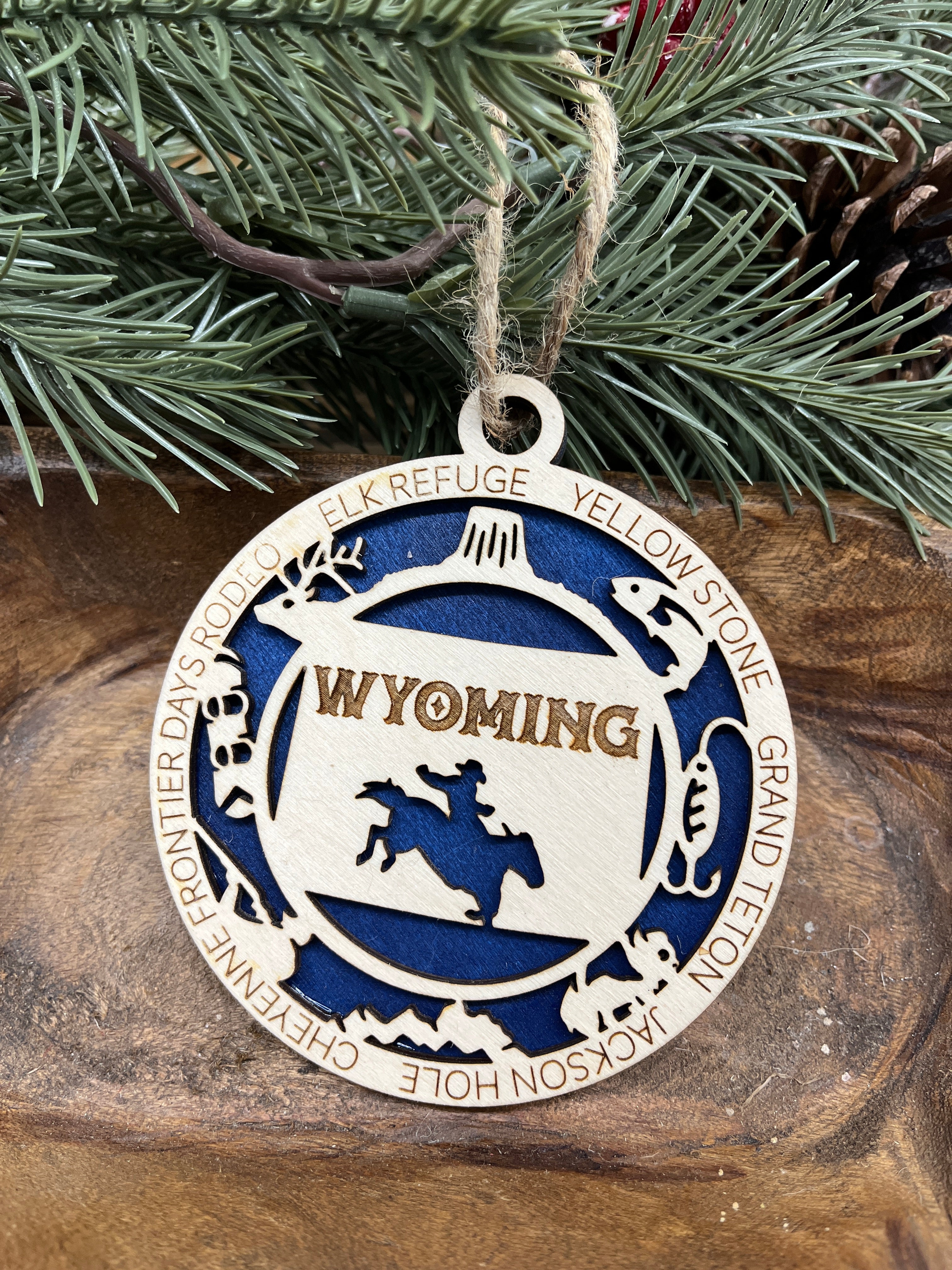 T-W State Wood Ornaments