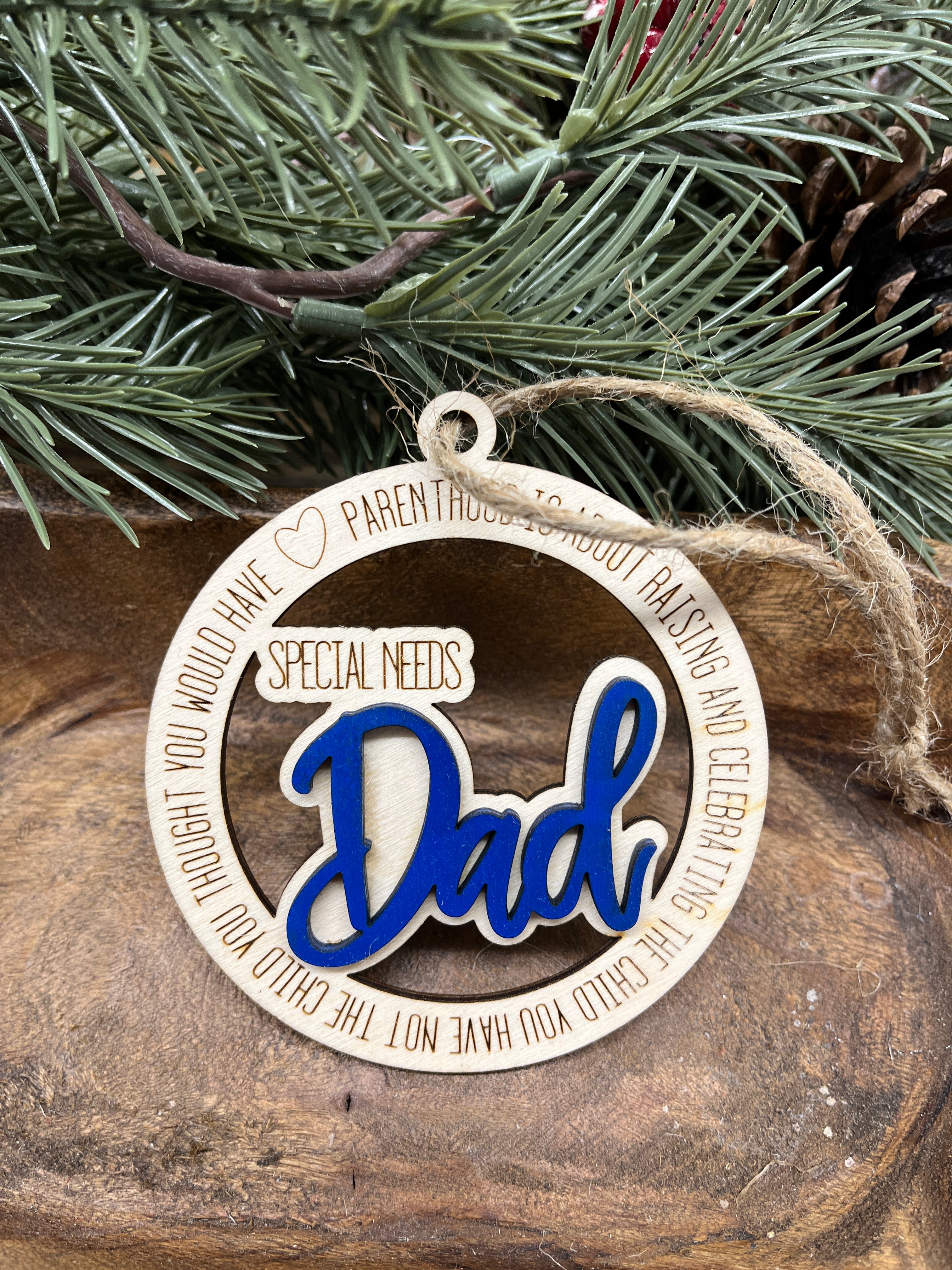 Special Needs Dad Wood Ornament