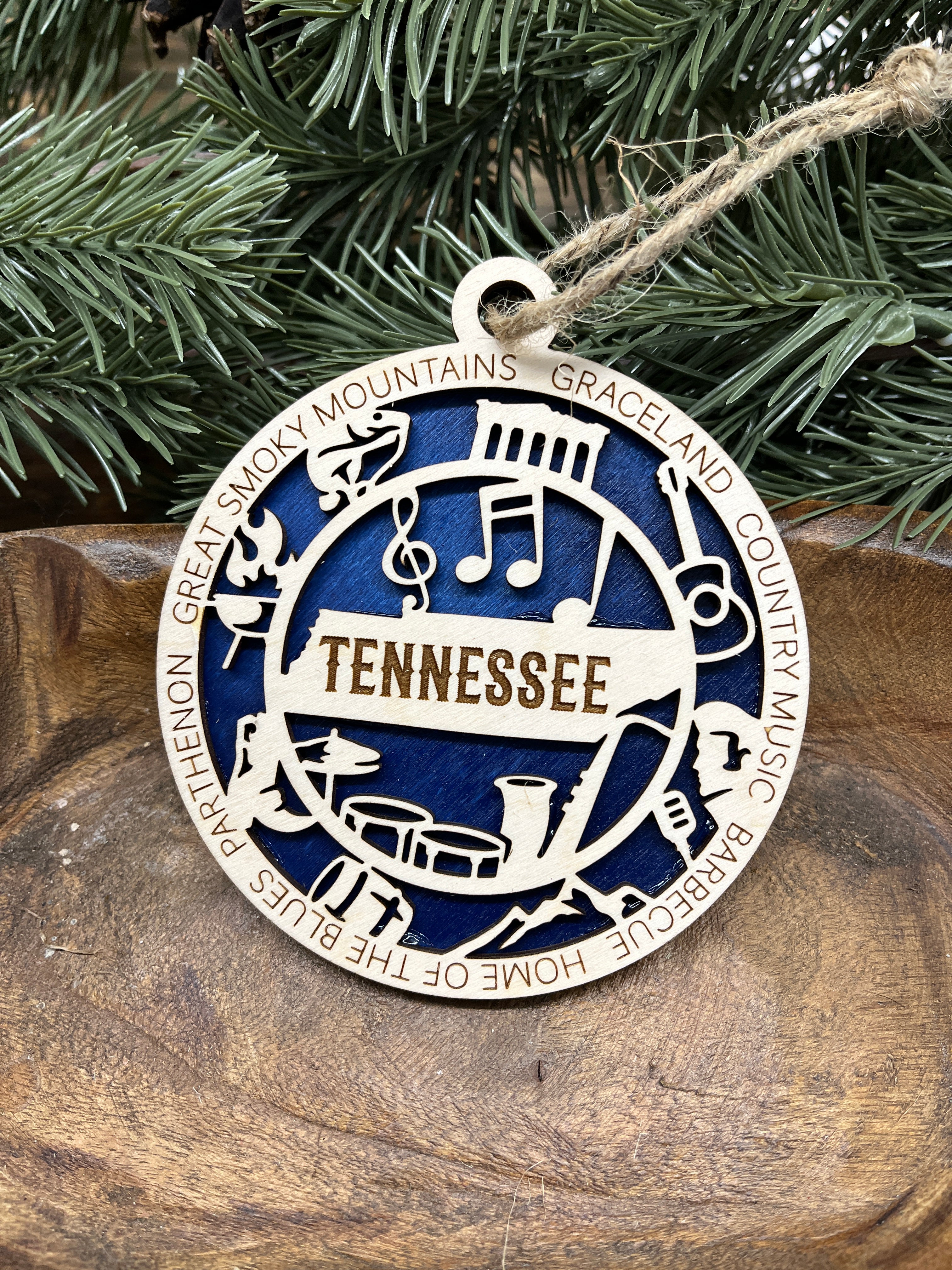 T-W State Wood Ornaments