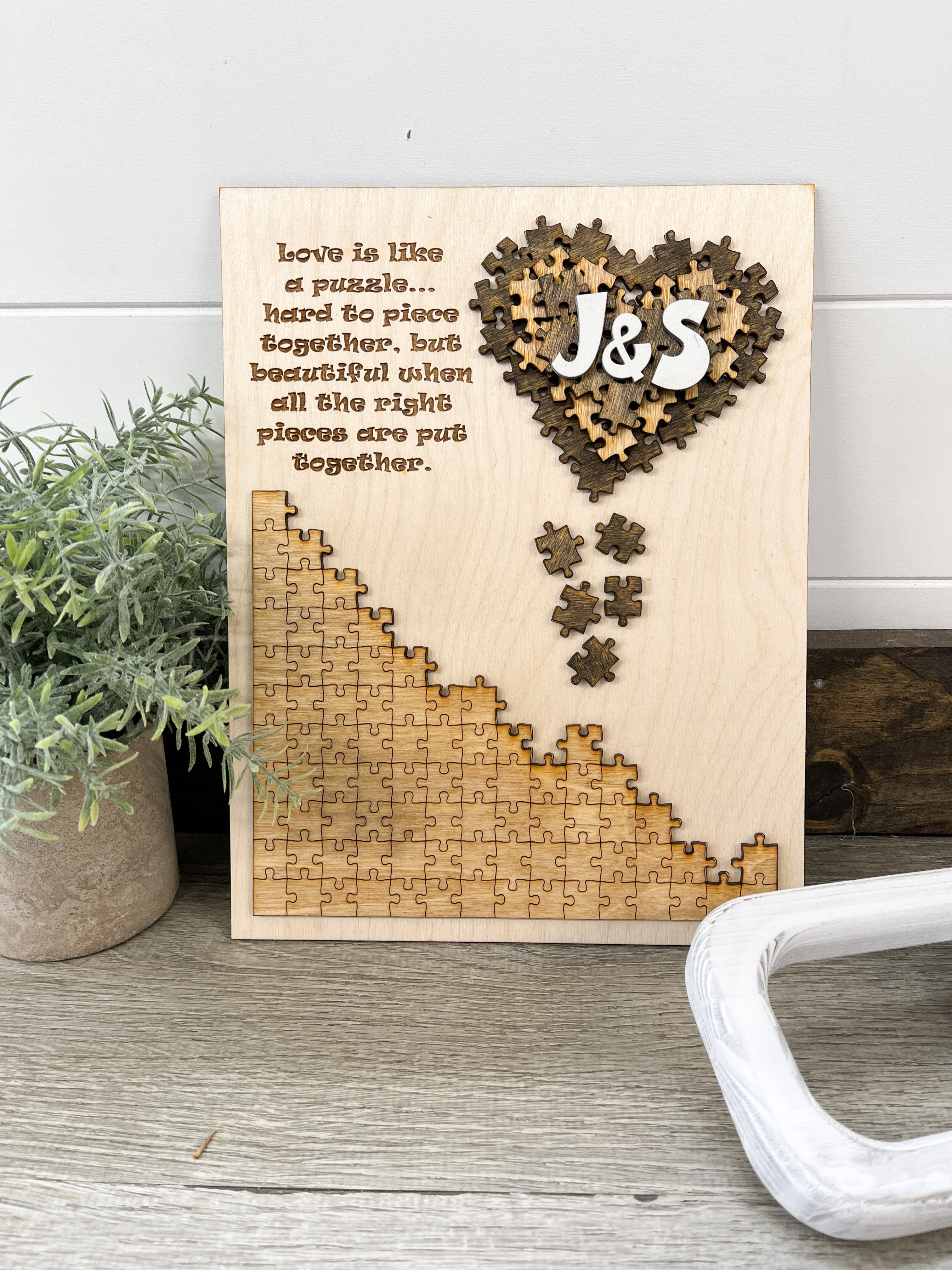 Love Is Like A Puzzle Personalized Sign
