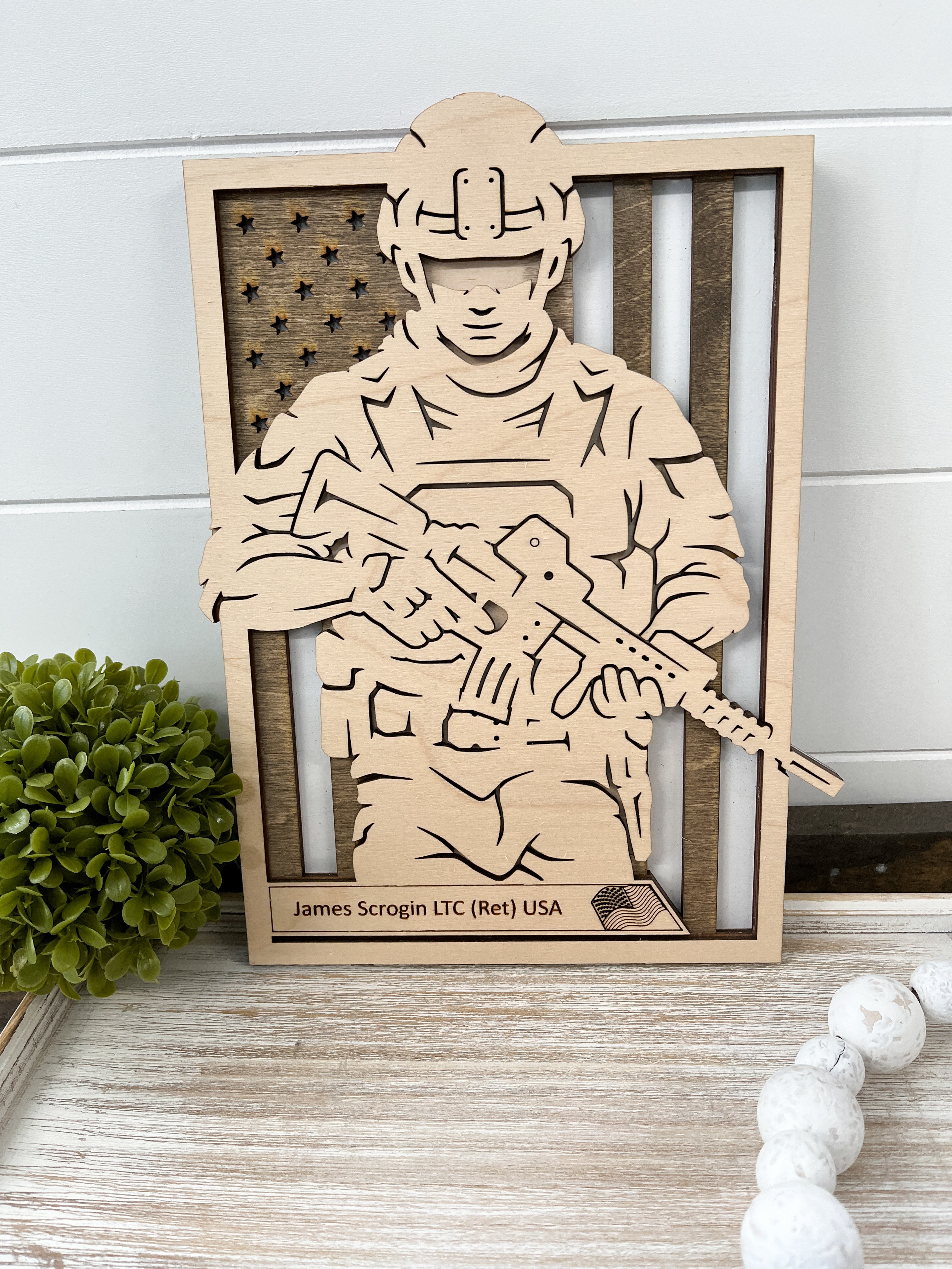 Soldier with Weapon Sign
