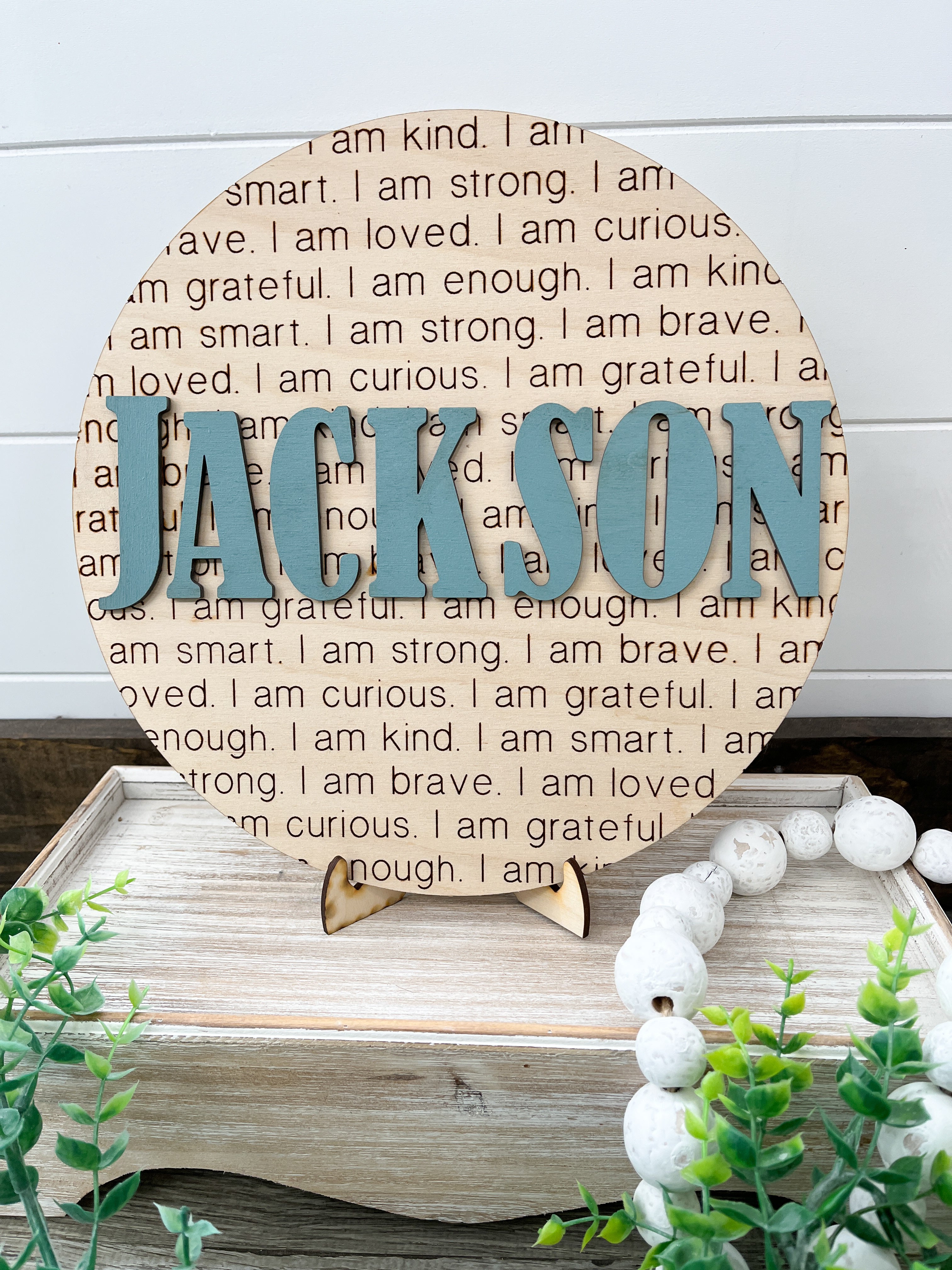 Positive Affirmations Round with name