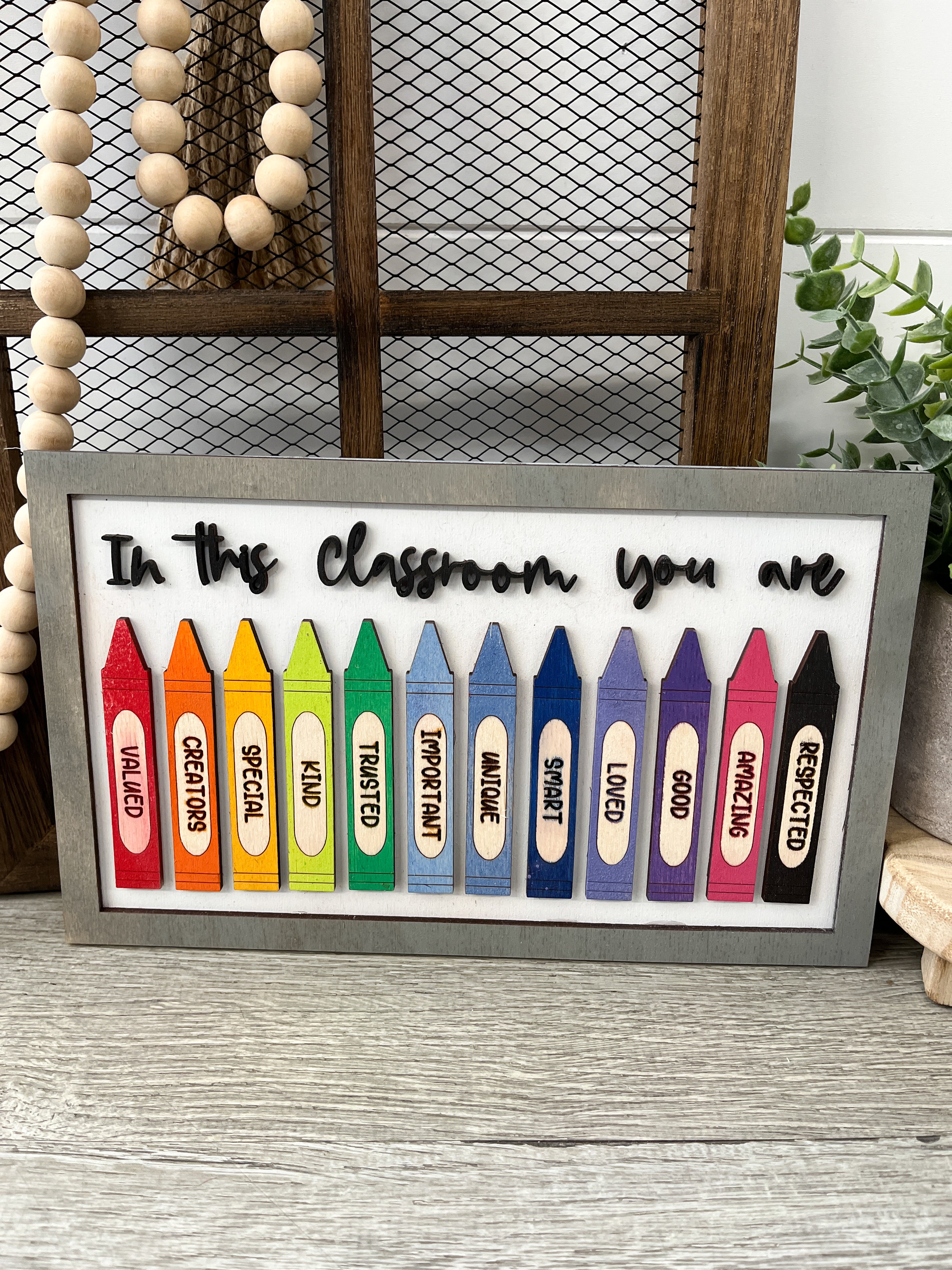 In This Classroom Teacher Crayon Sign