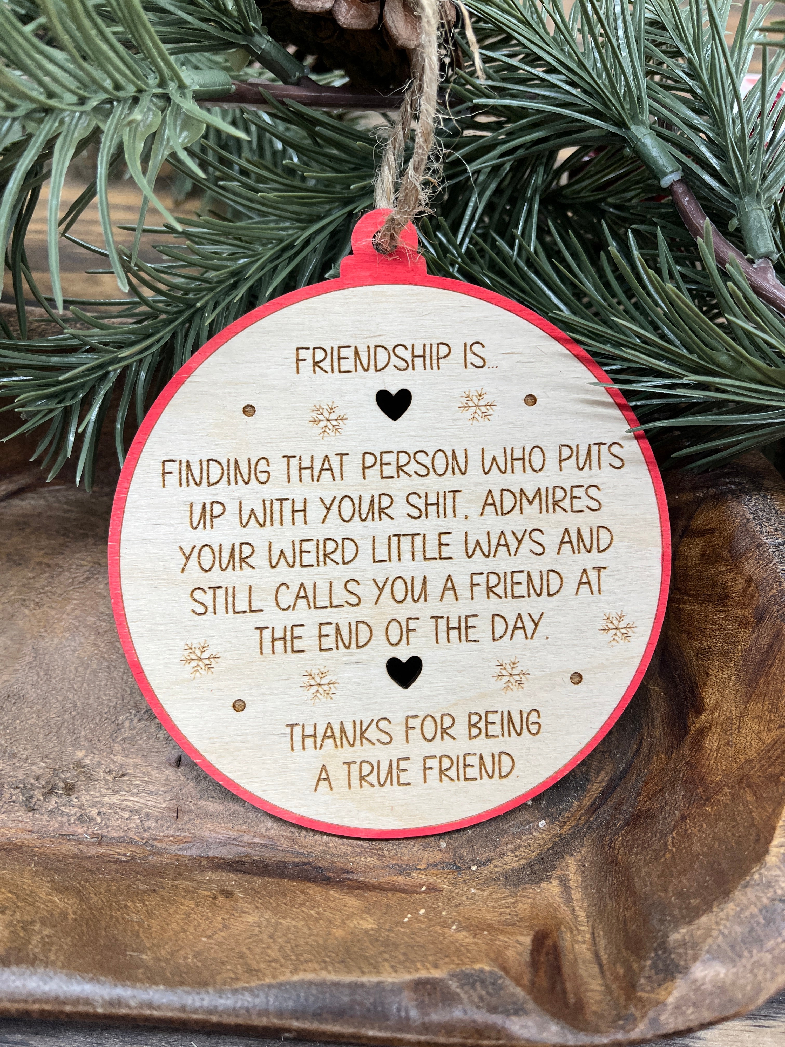 Friendship Wood Ornament