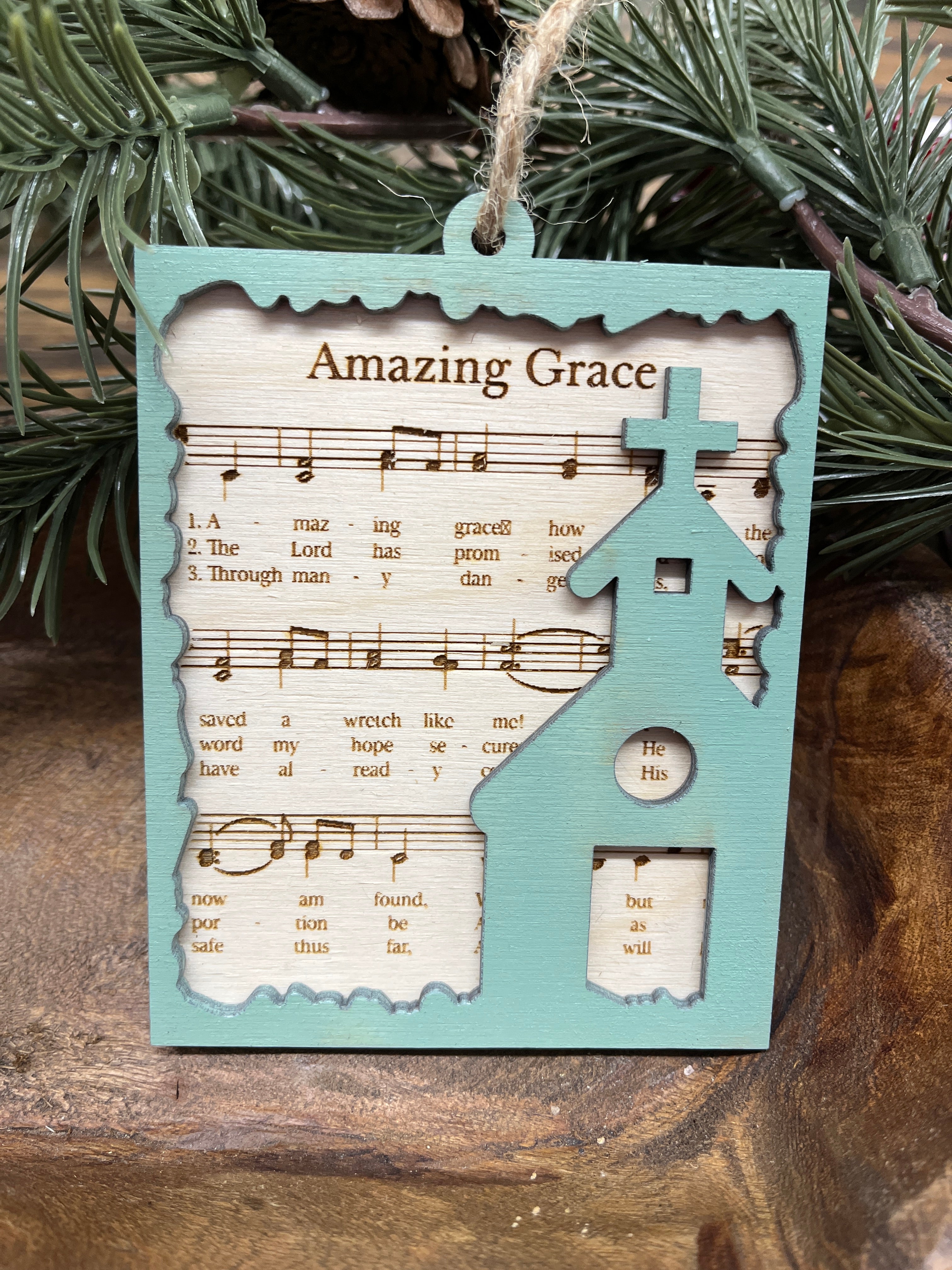 Amazing Grace Wood Ornament