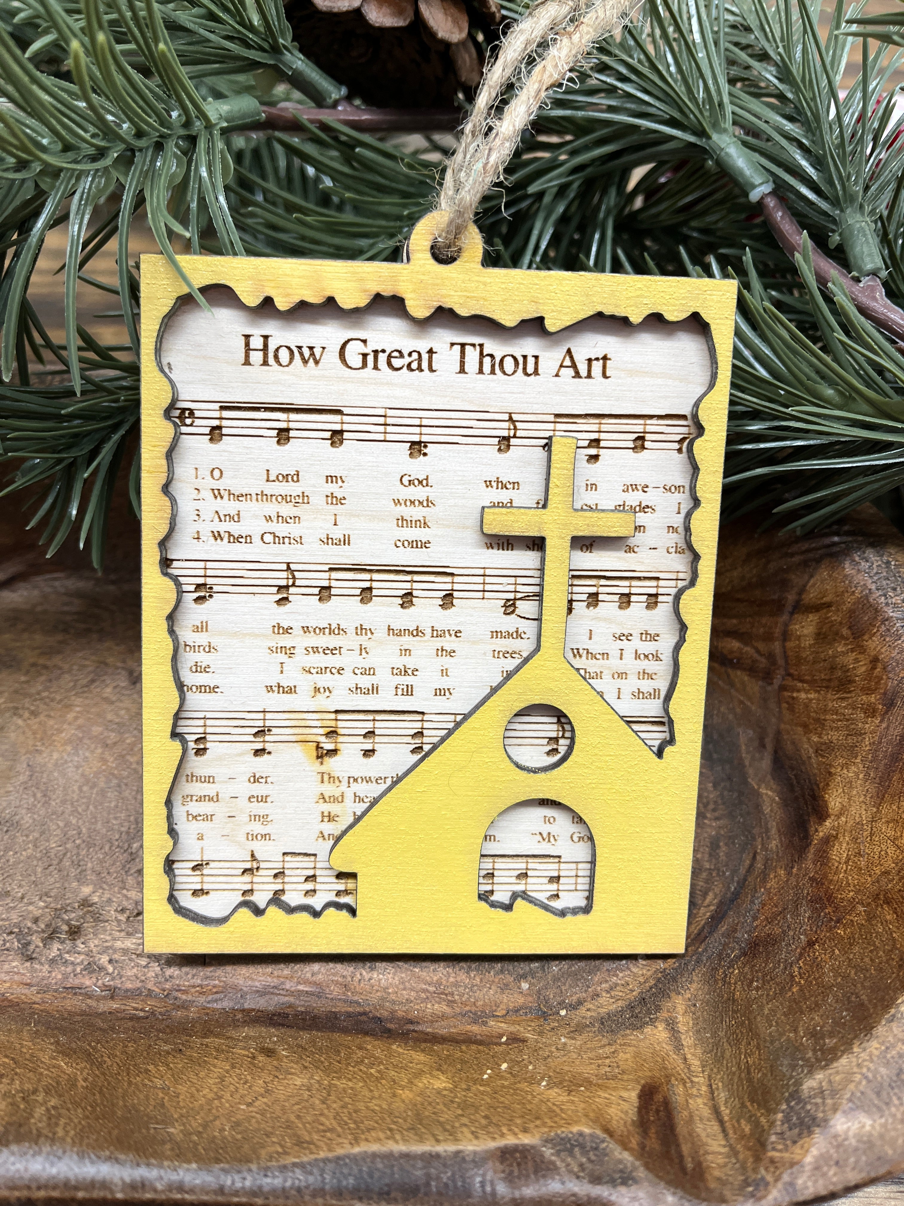 How Great Thou Art Wood Ornament