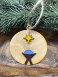 Religious Baby Jesus Wood Ornament