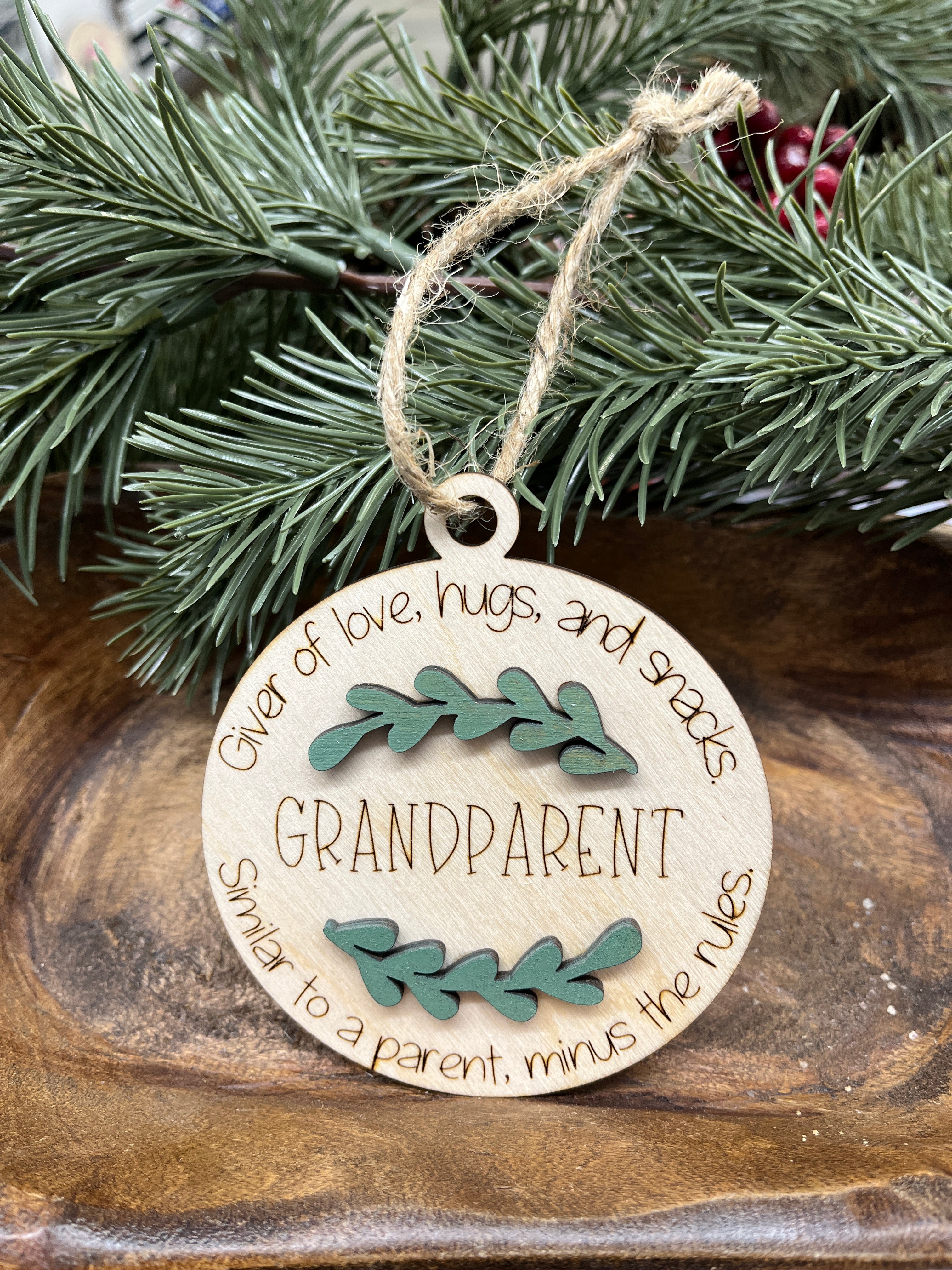 Grandparent Wood Ornament