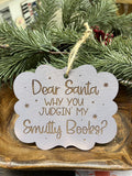 Smutty Books Wood Ornament