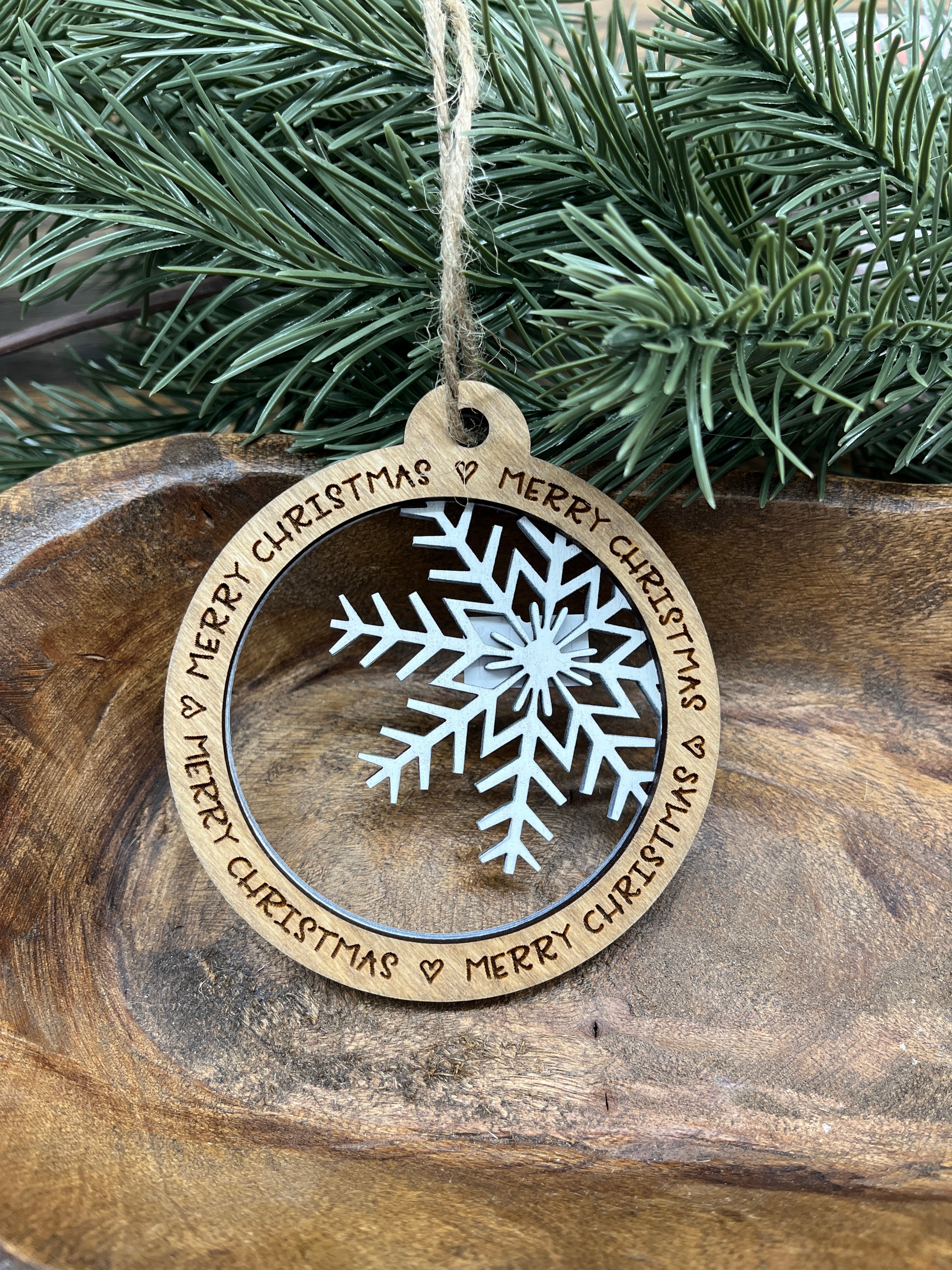 Merry Christmas Wood Ornament