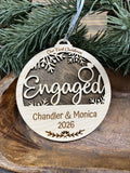 Personalized Engagement Wood Ornament