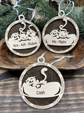 Personalized Cat(s) Wood Ornament