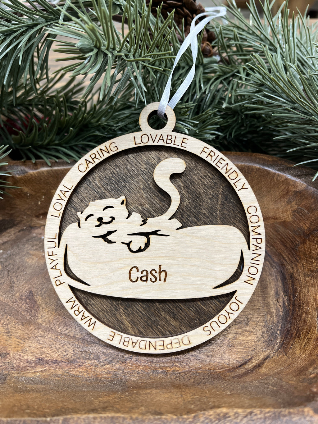 Personalized Cat(s) Wood Ornament