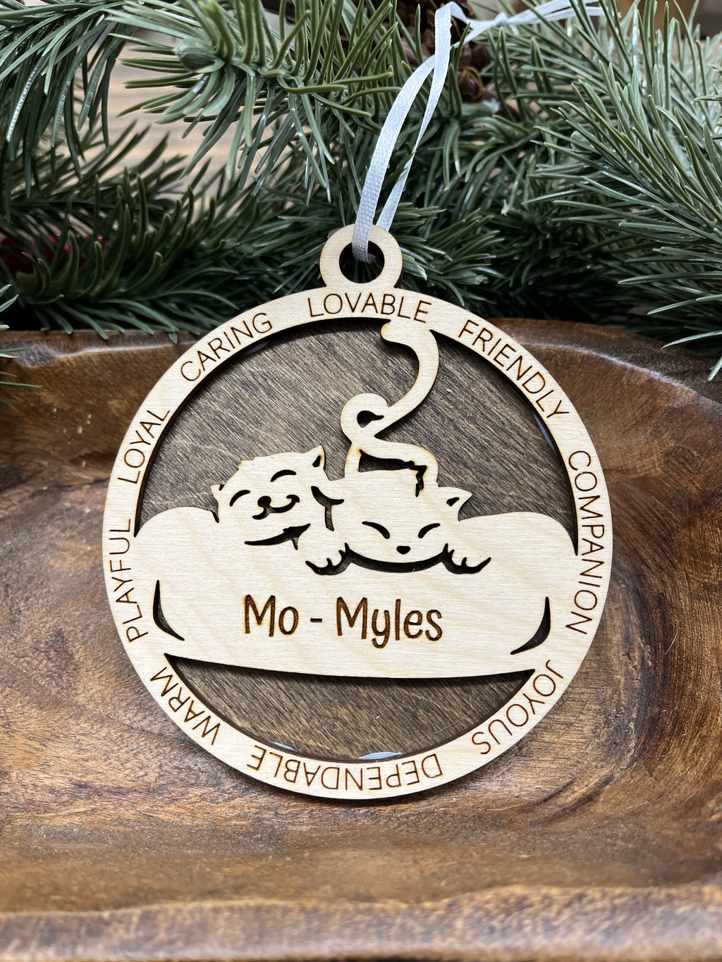 Personalized Cat(s) Wood Ornament