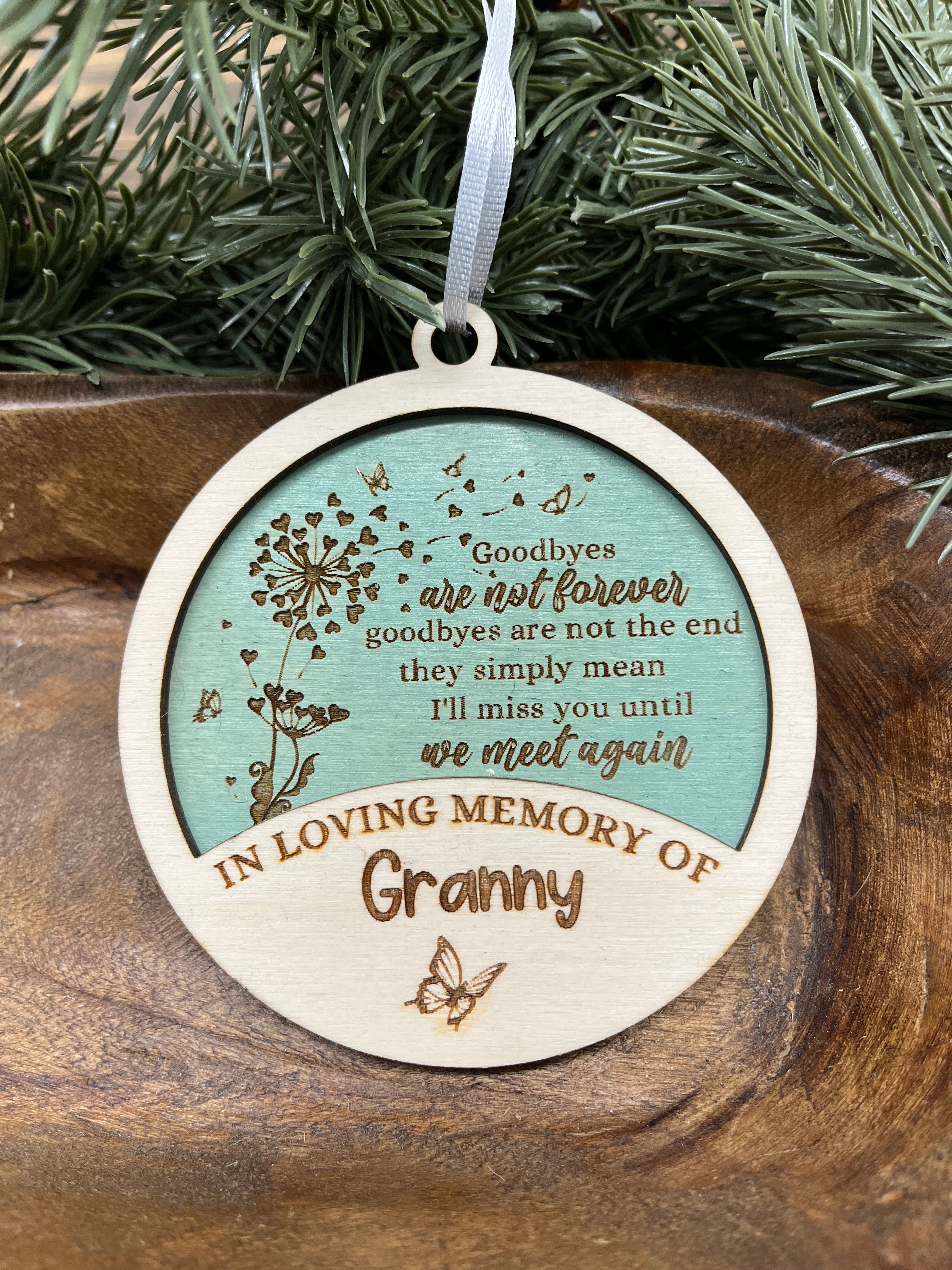 Personalized In Loving Memory of Wood Ornament