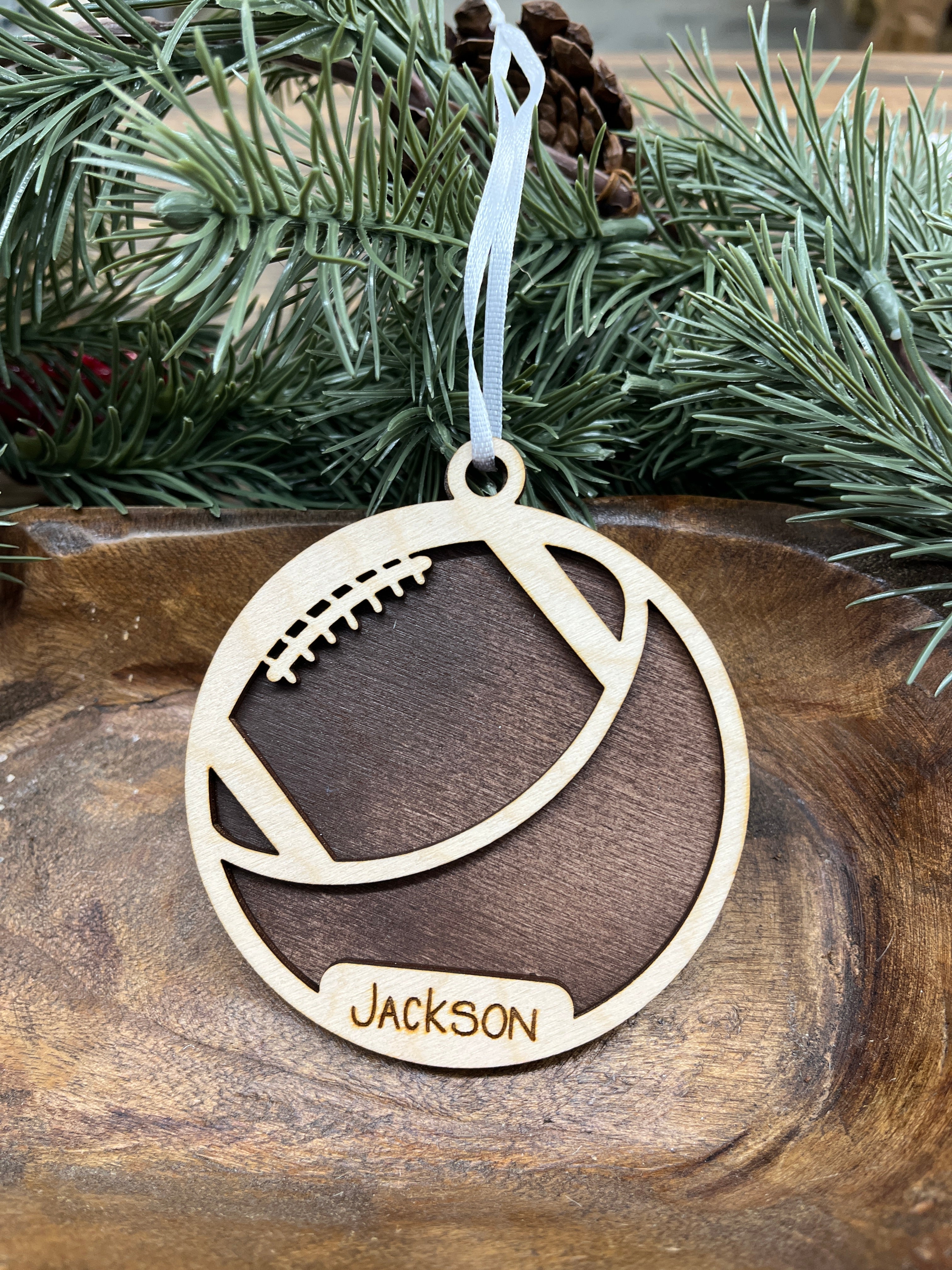 Personalized Sports Wood Ornament