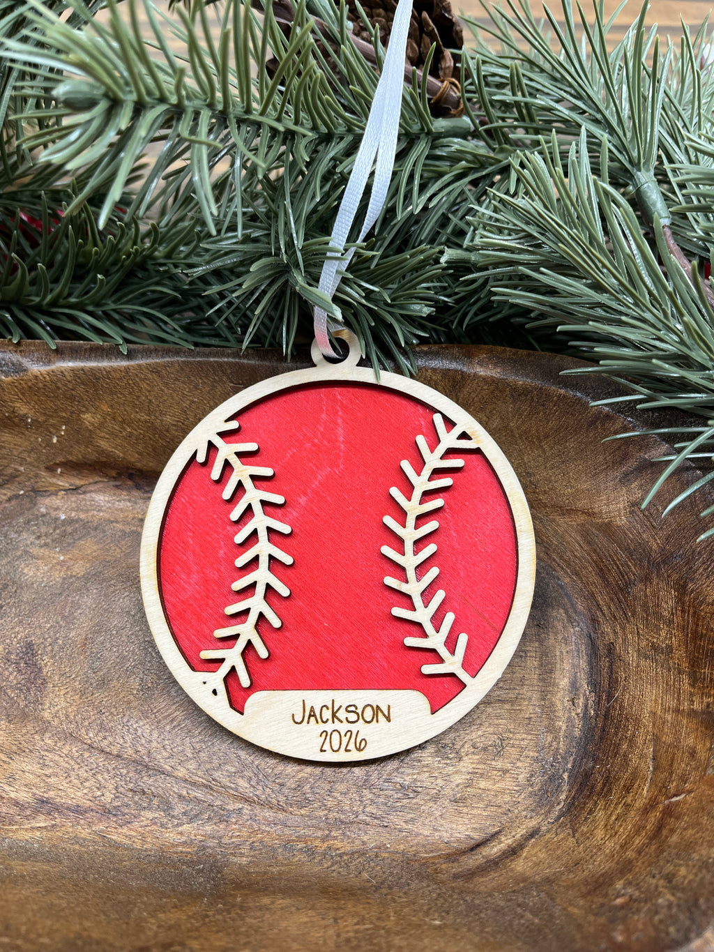 Personalized Sports Wood Ornament
