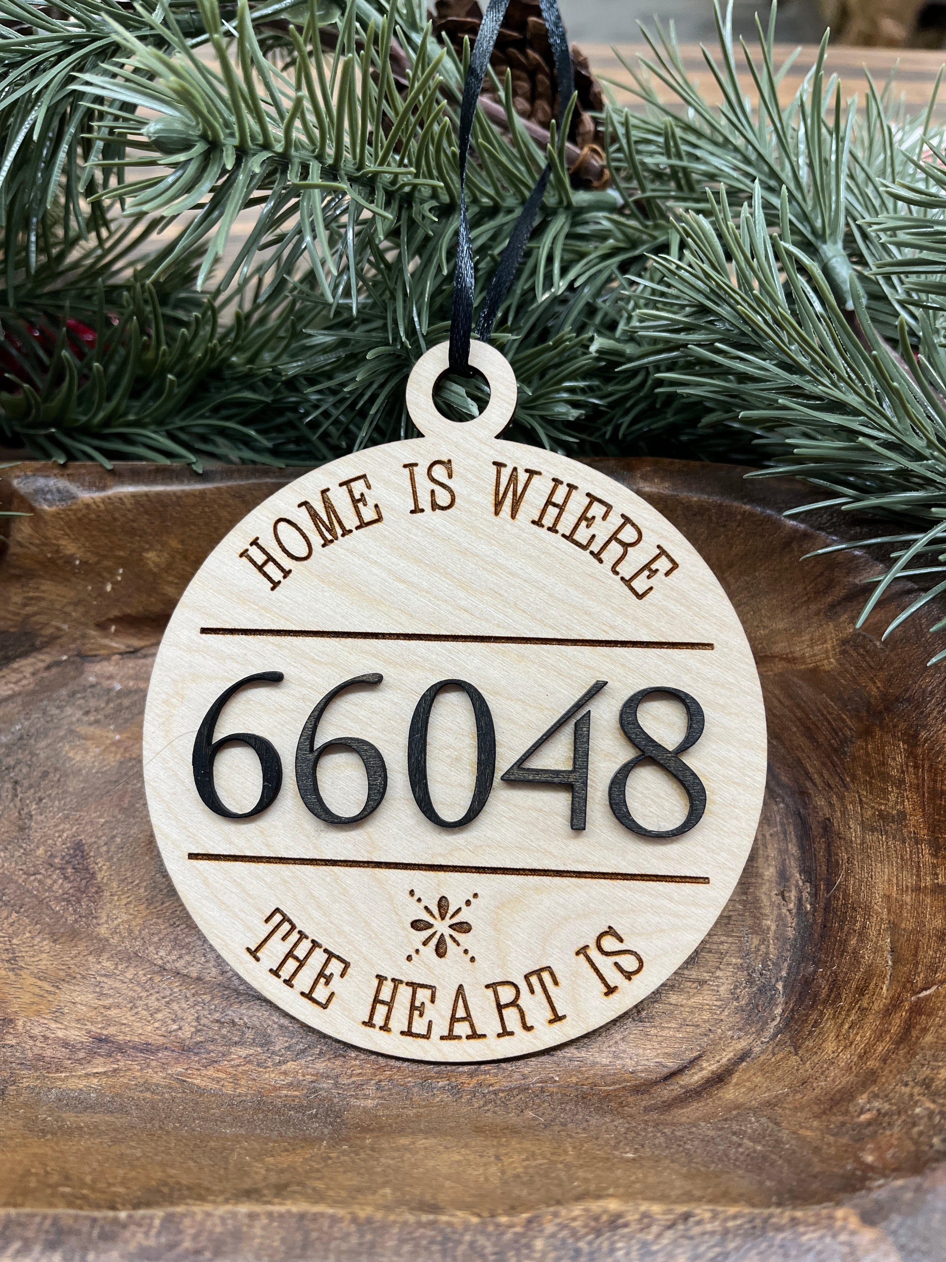 Personalized Zip Code Wood Ornament