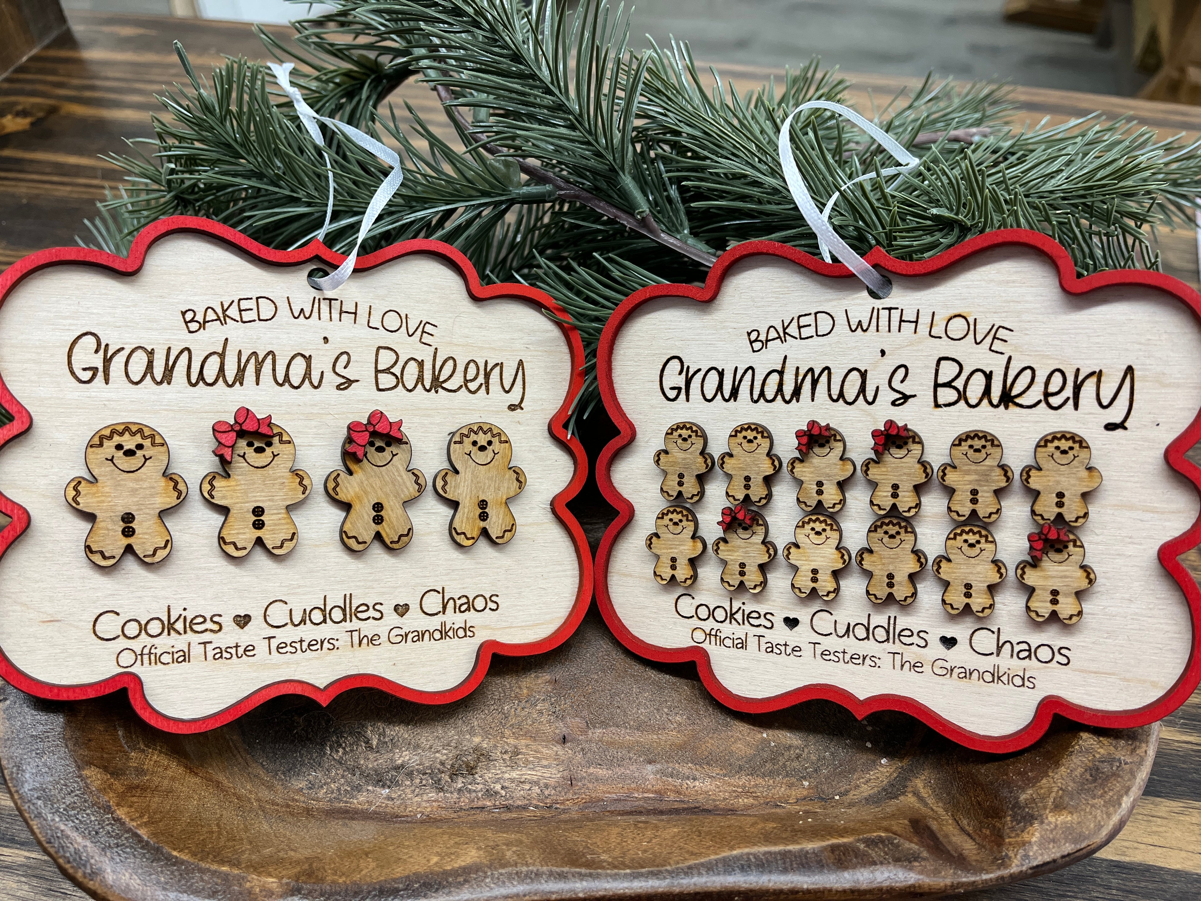 Personalized Grandkids Wood Ornament