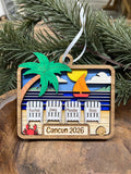 Personalized Beach Vacation Wood Ornament