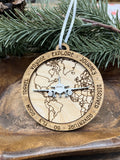 Travel World Wood Ornament