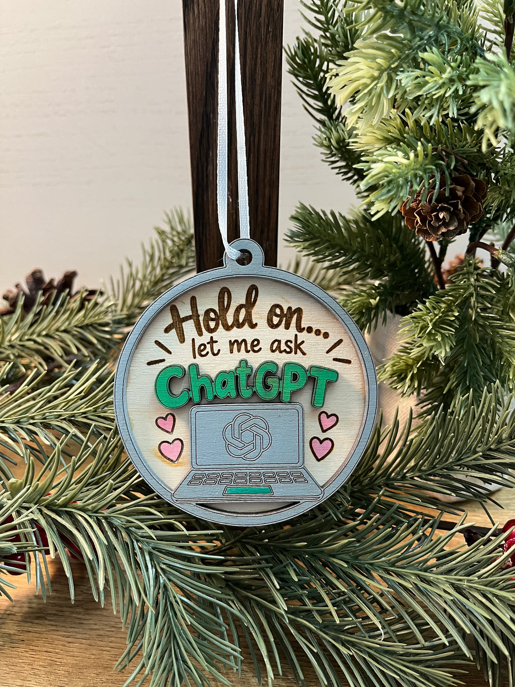 ChatGPT Wood Ornament