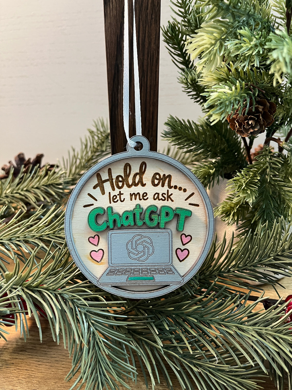 ChatGPT Wood Ornament