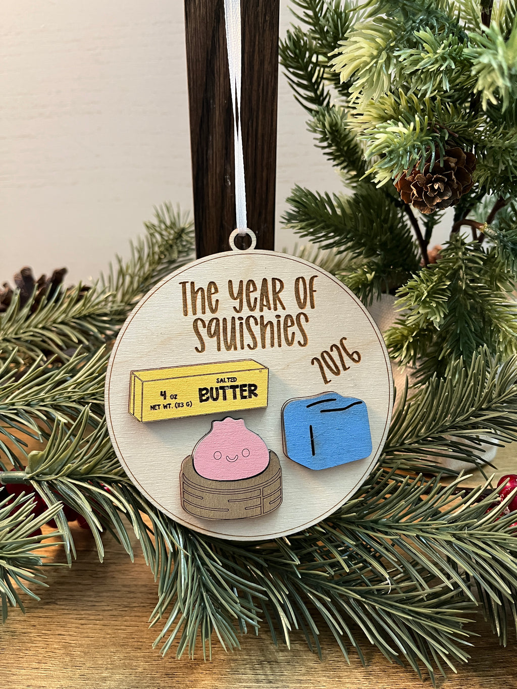 Year of Squishies Wood Ornament