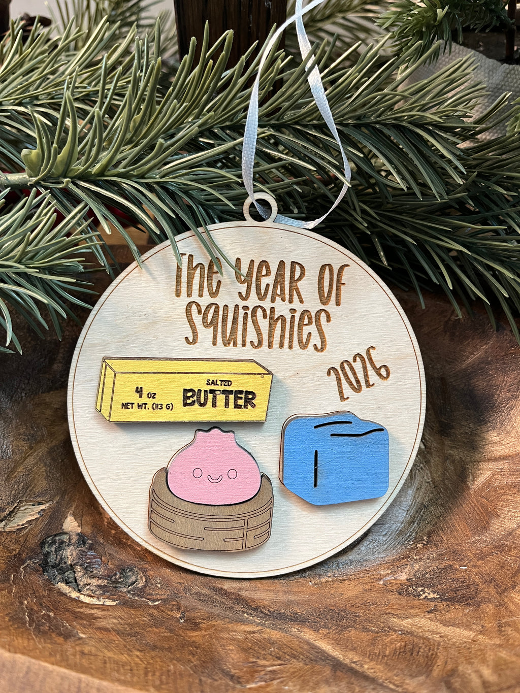 Year of Squishies Wood Ornament