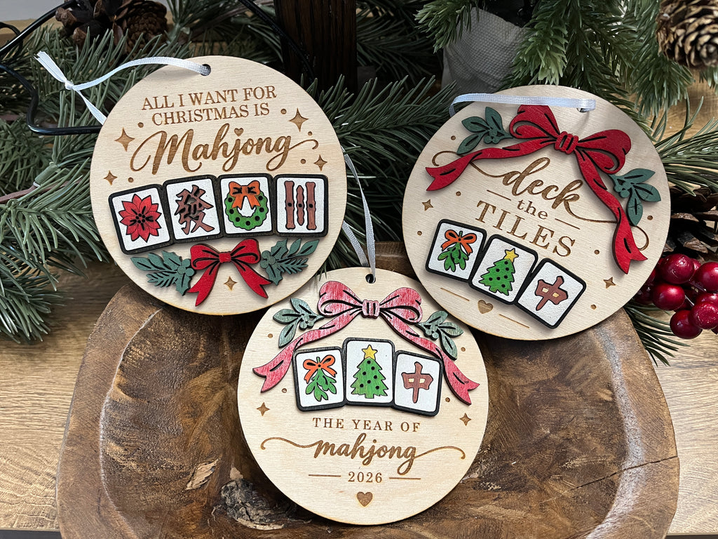Mahjong Wood Ornaments